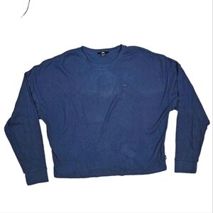 Vans Crop Long Sleeve Size Large Blue Thermal